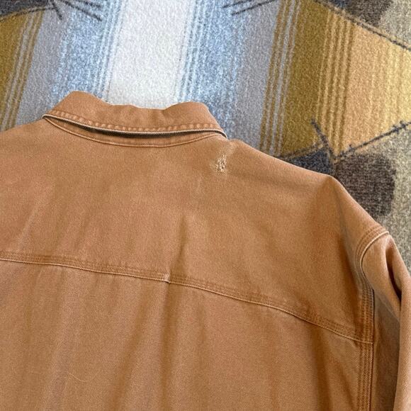 Vintage Men’s L.L. Bean Canvas Plaid Lined Shirt Jacket Size Large Tall Brown - Picture 7 of 10